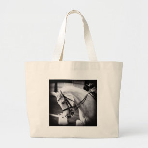 Bolso De Tela Gigante Caballo Vestido Negro y Blanco