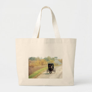 Bolso De Tela Gigante Caballo y buggy Amish de otoño