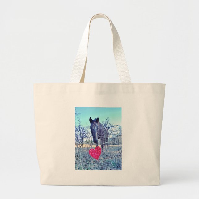 Bolso De Tela Gigante Caballo y corazón (Frente)