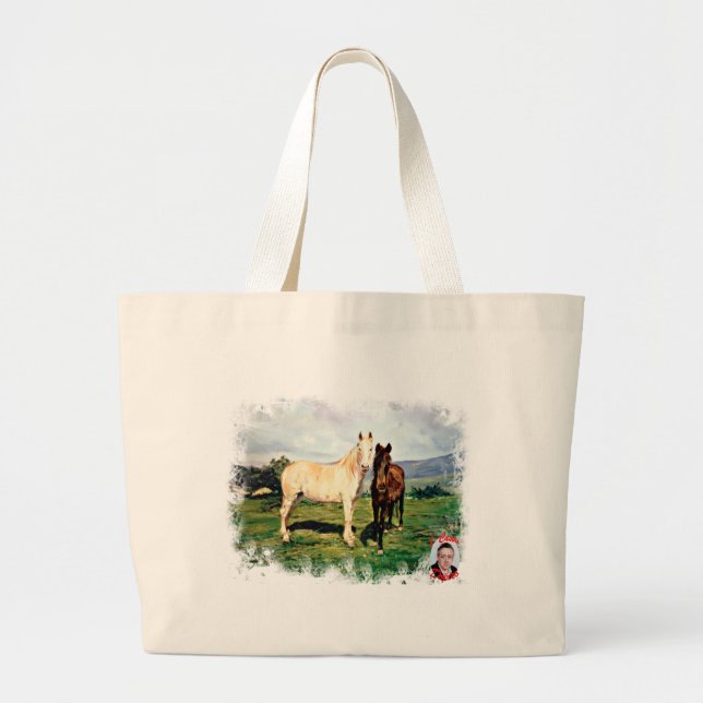 Bolso De Tela Gigante Caballos (Frente)