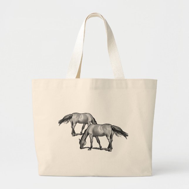 Bolso De Tela Gigante Caballos (Frente)