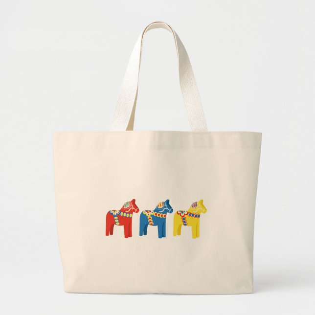 Bolso De Tela Gigante Caballos de Dala (Frente)