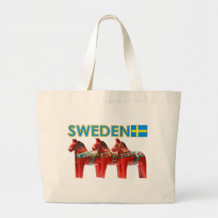 Bolso De Tela Gigante Caballos de Suecia Dala