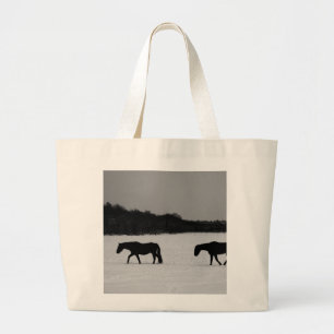 Bolso De Tela Gigante Caballos en jtcna de nieve