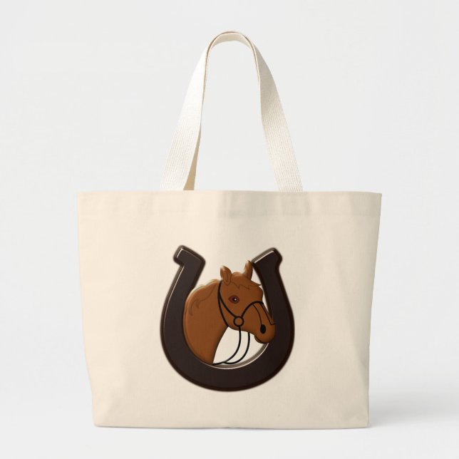 Bolso De Tela Gigante Cabeza de caballo Tote Bag (Frente)