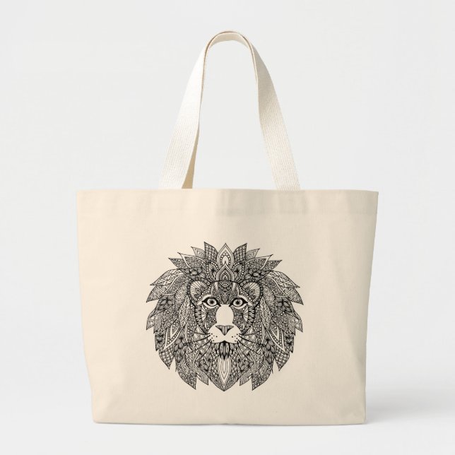 Bolso De Tela Gigante Cabeza inspirada 4 del león (Frente)