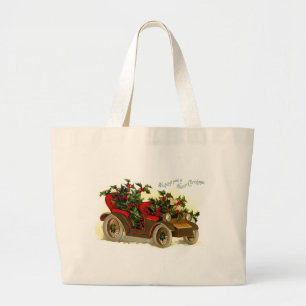 Bolso De Tela Gigante Cabriolé llenado de navidad del vintage del acebo