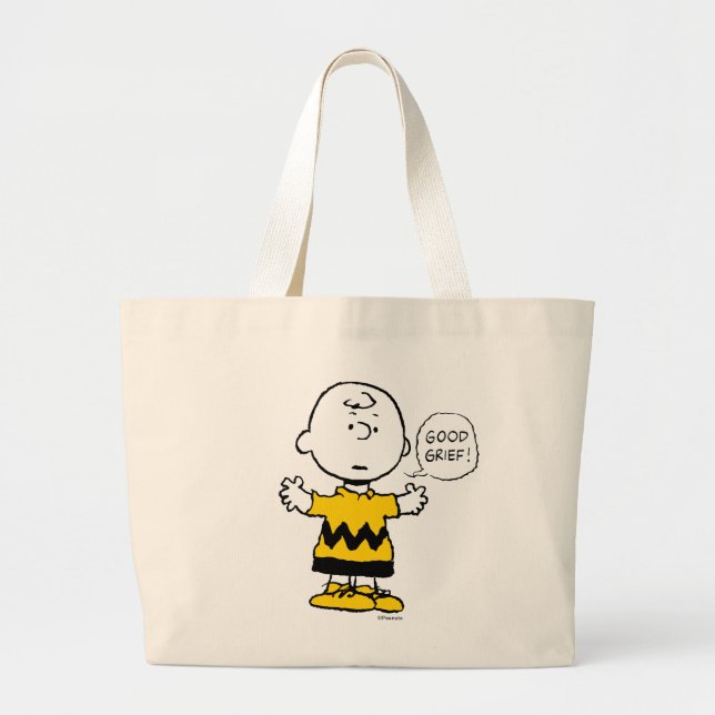 Bolso De Tela Gigante Cacahuetes | Buen dolor Charlie Brown (Frente)