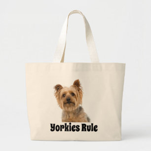 Bolso De Tela Gigante Cachorro de Terrier de Yorkshire Negro Yorkies Man