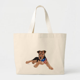 Bolso De Tela Gigante Cachorro Terrier Patriótico
