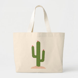 Bolso De Tela Gigante Cactus verde Flor rosa Suculento Suroeste