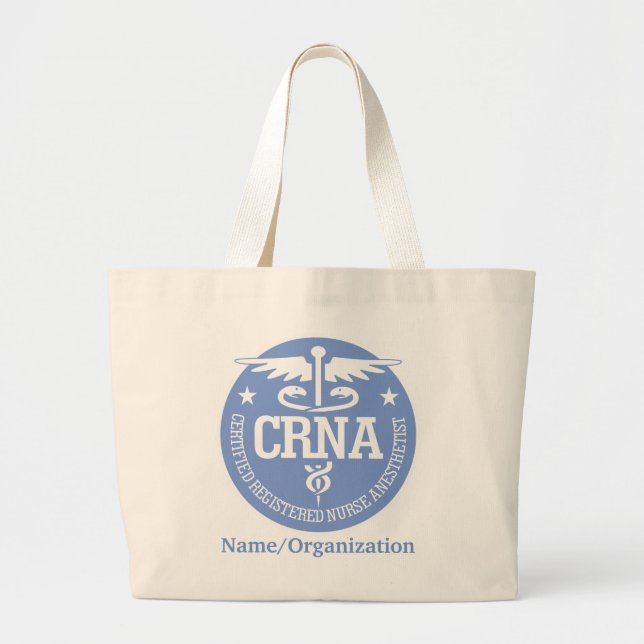 Bolso De Tela Gigante Caduceus CRNA ideas de regalo (Frente)