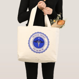 Bolso De Tela Gigante Caduceus de Terapia Física Azul Personalizada