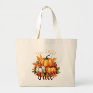 Bolso De Tela Gigante Cae dulce otoño - Calabazas y hojas de otoño