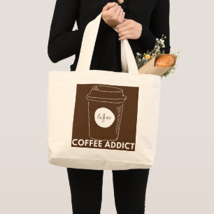 Bolso De Tela Gigante Café Adicto Cappuccino Espresso Latte Drinker