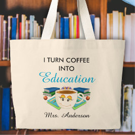 Bolso De Tela Gigante Café educador a la educación
