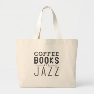 Bolso De Tela Gigante Café, libros y jazz