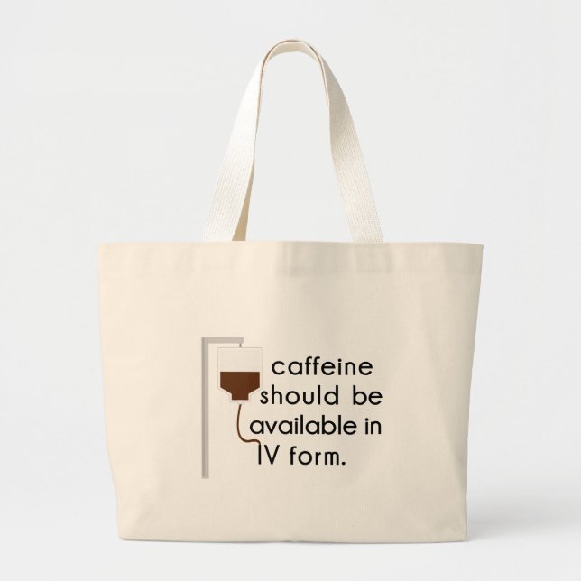 Bolso De Tela Gigante cafeína en IV, humor de enfermeras (Frente)