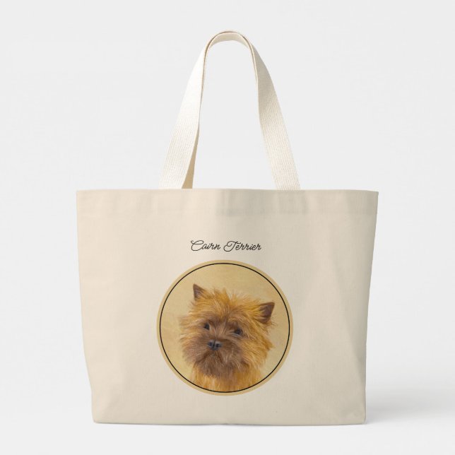 Bolso De Tela Gigante Cairn Terrier Pintura Cuta Original Mascota Perro  (Reverso)