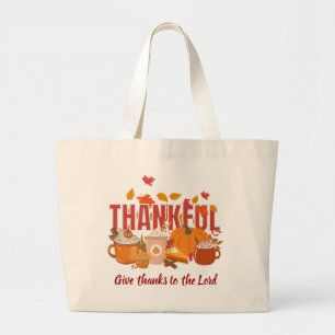 Bolso De Tela Gigante Calabaza cristiana AGRADECIMIENTO de Gracias