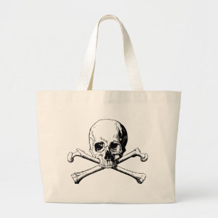 Bolso De Tela Gigante Calavera cruzada