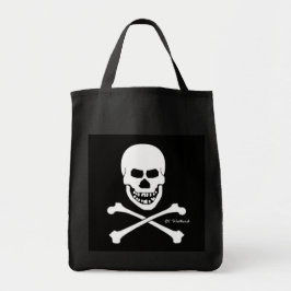 Bolso De Tela Gigante Calavera pirata y cruz truco o trato de Halloween