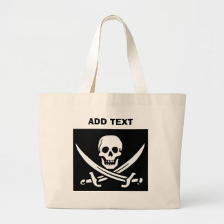 Bolso De Tela Gigante Calavera y Espadas de Pirata