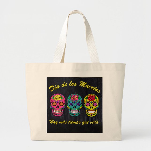 Bolso De Tela Gigante Calaveras de azúcar Día de los Muertos (Frente)