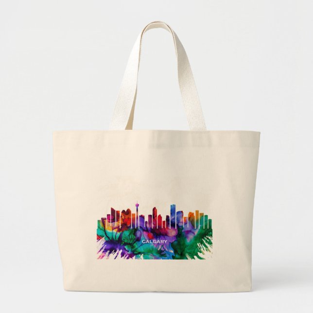 Bolso De Tela Gigante Calgary Skyline (Frente)