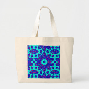 Bolso De Tela Gigante Calidoscopio azul floreció