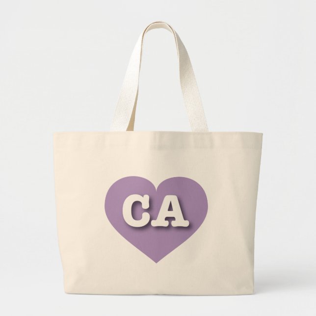 Bolso De Tela Gigante California Lavender Heart - Amo CA (Frente)