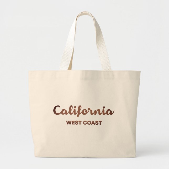 Bolso De Tela Gigante California West Coast Nice Design Textos (Frente)