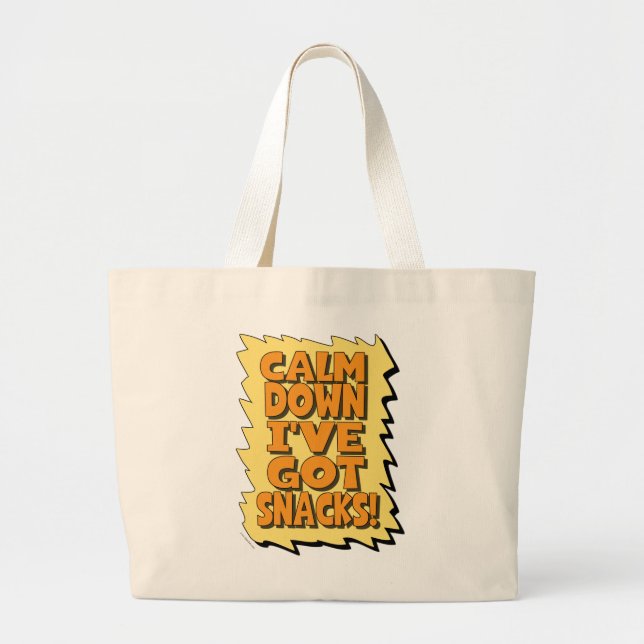 Bolso De Tela Gigante Calm Abajo tengo aperitivos aquí (Frente)
