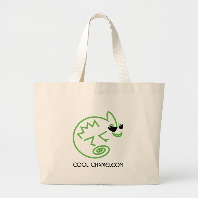Bolso De Tela Gigante Camaleón verde fresco (Frente)