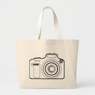 Bolso De Tela Gigante Cámara en blanco y negro