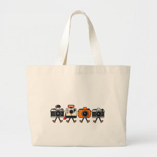 Bolso De Tela Gigante Cámaras Retro Lindas Caminando Juntas