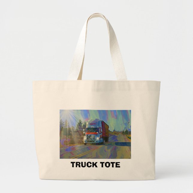 Bolso De Tela Gigante CAMIÓN DE CARGA GRANDES TRUCKERS Regalos (Frente)