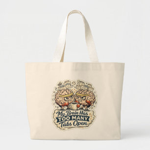 Bolso De Tela Gigante Camiseta Divertida Mi Cerebro Tiene Demasiadas Pes