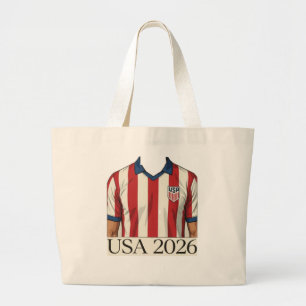 Bolso De Tela Gigante Camiseta Retro de Fútbol USA Estilo Patriótico Roj