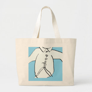Bolso De Tela Gigante Camiseta Silueta Divertida Azul Niños