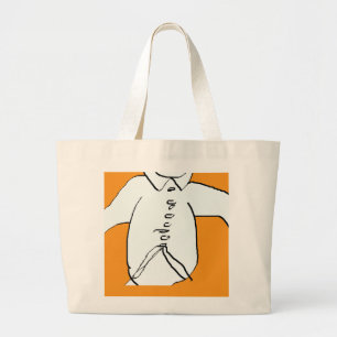 Bolso De Tela Gigante Camiseta Silueta Divertida Naranja Niños