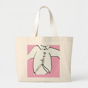 Bolso De Tela Gigante Camiseta Silueta Divertida Rosa Niños