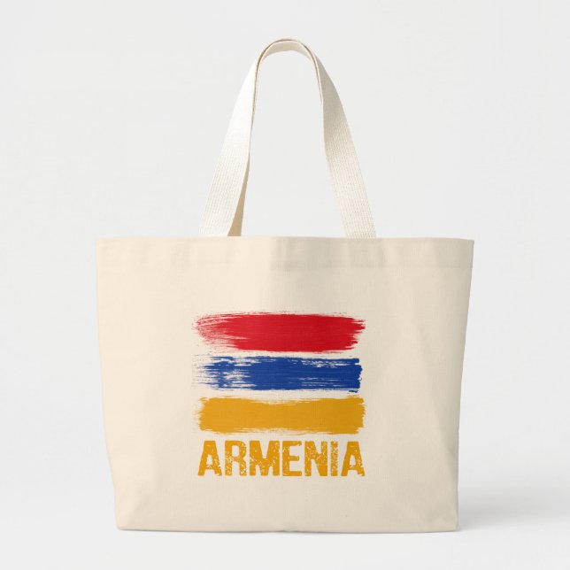 Bolso De Tela Gigante Camisetas de la bandera de Armenia (Frente)
