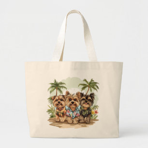 Bolso De Tela Gigante Camisetas hawaianas de perros Terrier de Yorkshire