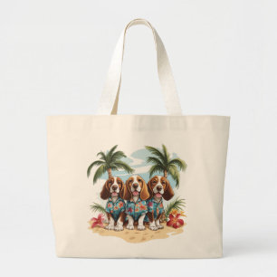 Bolso De Tela Gigante Camisetas hawaianas para perros Basset Hound