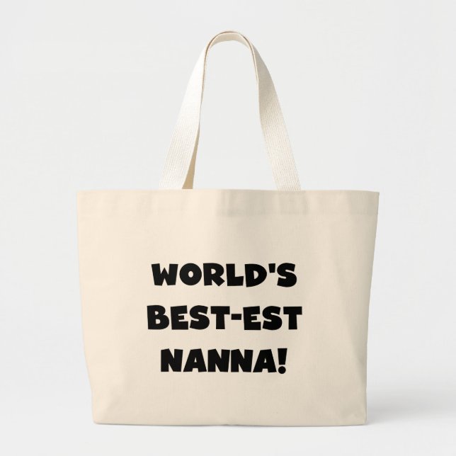 Bolso De Tela Gigante Camisetas y regalos Black Text Best est Nanna (Frente)