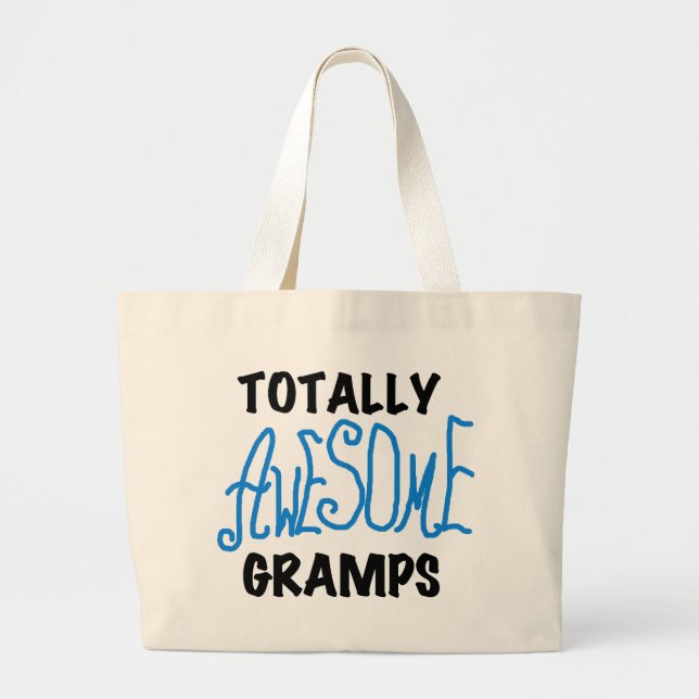 Bolso De Tela Gigante Camisetas y regalos Blue Totalmente Awesome Gramps (Frente)
