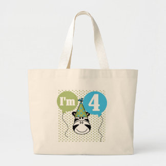 Bolso De Tela Gigante Camisetas y regalos de cuarto cumpleaños de cebra