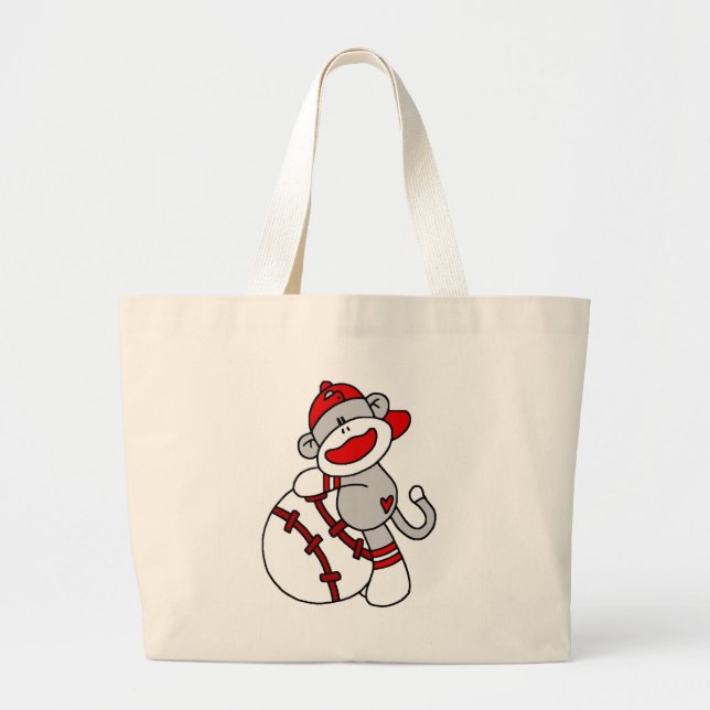 Bolso De Tela Gigante Camisetas y regalos del béisbol del mono del (Frente)