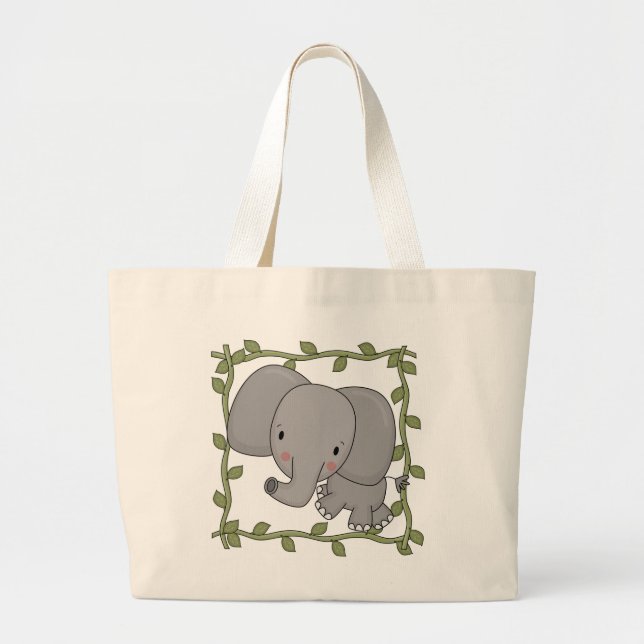 Bolso De Tela Gigante Camisetas y regalos del elefante del bebé (Frente)